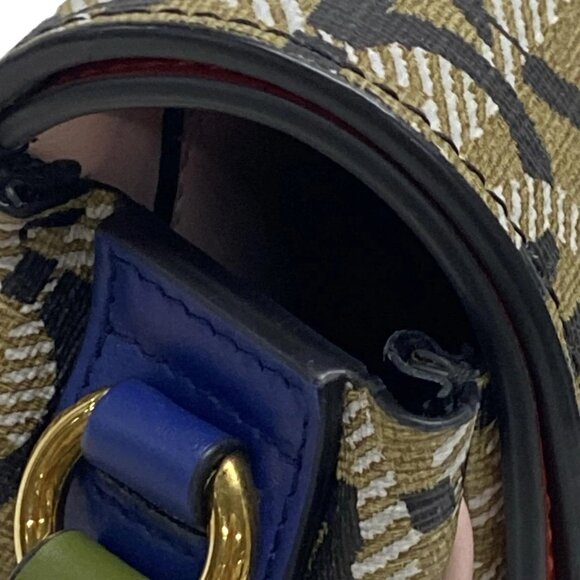 Auth Salvatore Ferragamo Gancini 21H986 Beige Red Multi PVC Leather - Picture 10 of 16